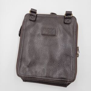 Relic Dark Brown Vintage Pebbled Vegan Leather Crossbody Messenger Bag Rugged